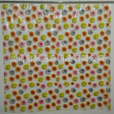 European garden appeared in PVC shower curtain thickened and permeated