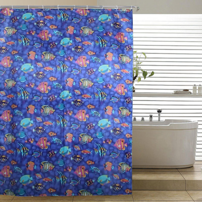 Classic small fish polyester small curtain waterproof thickening mildew proof factory export