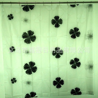 European bathroom daily necessities simple black and white EVA shower curtain environmental protection thickened and mildew proof shower curtain