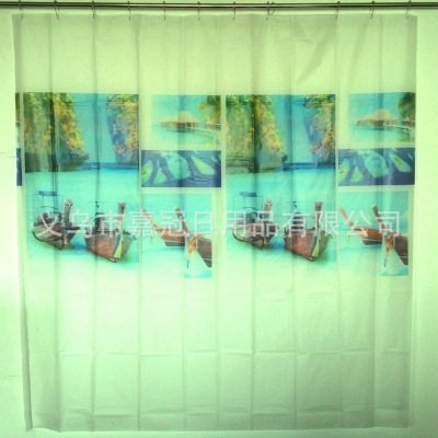 Ocean beach entertainment bathroom curtain PEVA transparent shower curtain thickening professional customized wholesale