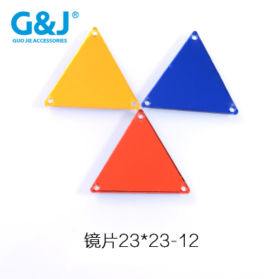 Lens 23*23-12 triangle three - hole imitation glass lens cut plastic cut various shapes slice