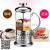  press coffee cup home French filter tea pot glass stainless steel hand filter cup