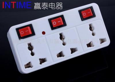 British plug conversion multifunctional socket with switch indicator light white casing