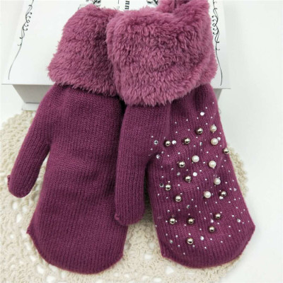 Women's Warm Finger Gloves Winter New Korean Fashion Brushed and Thick Finger Gloves Factory Wholesale Direct Sales