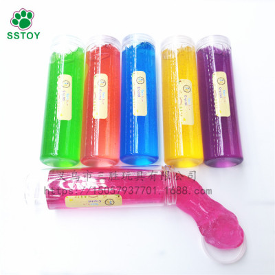 New giant 19CM long bottle transparent crystal mud DIY sleem is presented with toy creative jar jelly mud