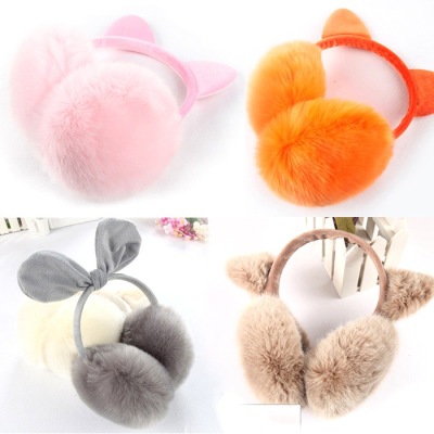 Korean Style Winter Earmuffs Women Warm-Keeping Earmuffs Imitation Rabbit Fur Sweet Cute Bow Plush Earmuff Ear Covers