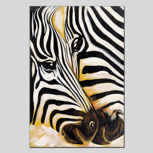 Half Painted Animal Zebra Abstract Oil Painting Frameless Painting Modern Living Room Restaurant Ideas Decorative Wall Wall Painting