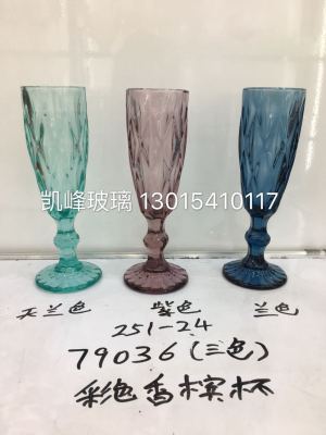 Original colored glass champagne glass
