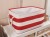 Navy  storage basket red stripe bin