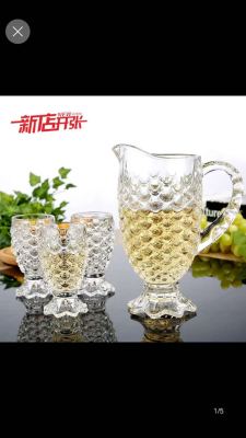 Fish scales 6 cups 1 pot glass set cup,