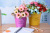 One Piece Dropshipping Flower Bucket Flower Ware Pastoral Iron Bucket Flower Shop Home Iron Craft Decorations Decorations Dried Flower Flower Arrangement