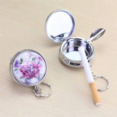 Alloy portable medicine box travel ashtray round square