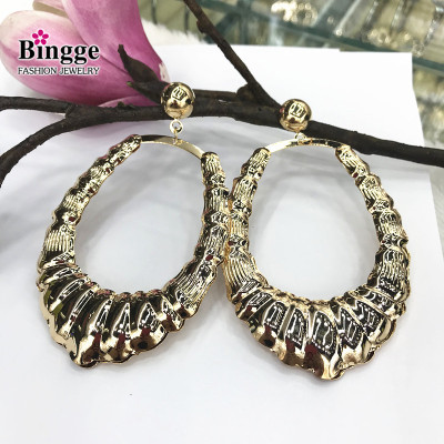 Manufacturers direct metal plating double - sided earrings move exaggerated large ring earrings earrings