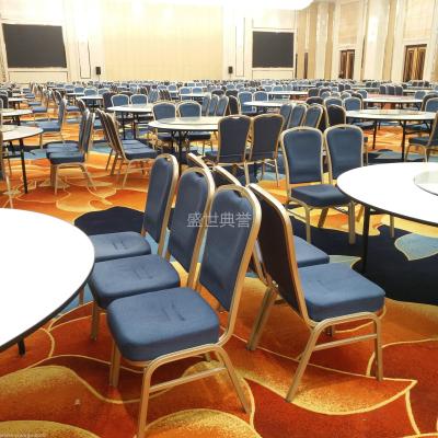 Taizhou star-class hotel banquet hall dining chair wedding aluminum banquet chair cushion thickened dining chair