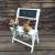 Creative wooden stand hydroponic plant transparent glass vase table top with vase with small blackboard holder