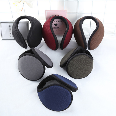 Factory Wholesale Korean Style Student Polyester Embossed Back Wear Earmuffs Riding Cold-Proof plus Velvet Ear Warmer Windproof Ear Covers