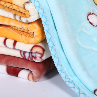 New raschel children's blanket gift box cute cartoon flannel blanket baby super soft cloud blanket double wholesale