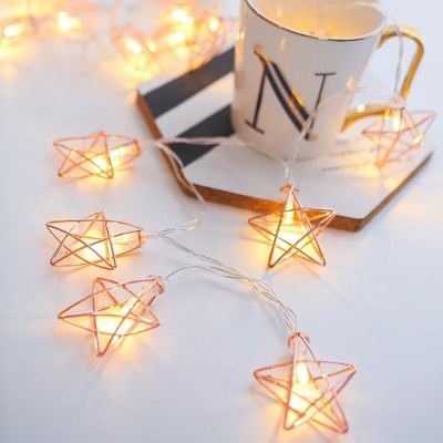 Cross-Border New Led Lighting Chain Rose Gold Five-Pointed Star Lighting Chain XINGX Battery Light Room Bedroom Shop Decoration