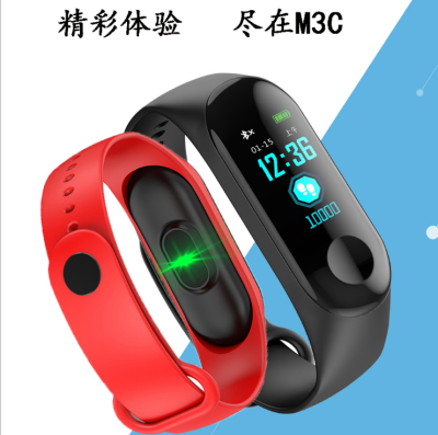 M3c smart bracelet information push heart rate meter step movement 68 waterproof bracelet line charging gift manufacturers direct sales
