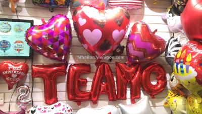 HL/ huang liang balloon valentine's day decoration ball aluminum membrane ball 22 \"18\" love Spanish English