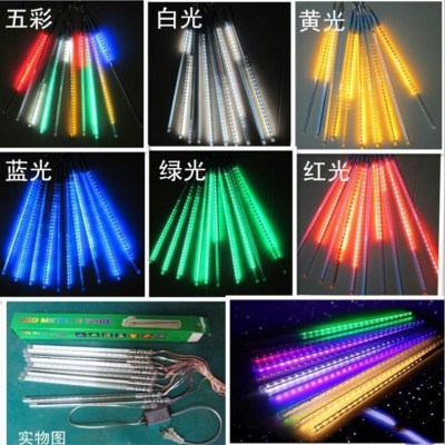 Supply led meteor shower outdoor waterproof star tube colorful shooting star Christmas tree decorations