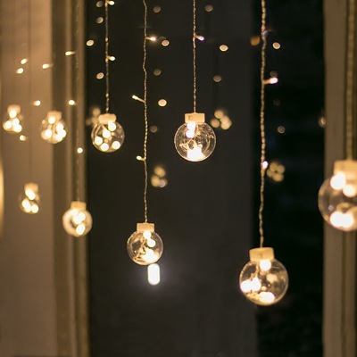 Led twinkle lights, wishing ball, wish ball, plug in Christmas garden curtain light decoration
