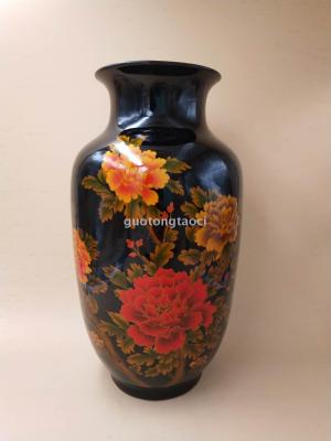 Jingdezhen glazed vase ceramic craft home furnishing jingdezhen hand-painted vase ceramic vase