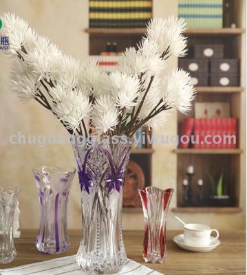 Chuguang Crystal Glass Vase Transparent Color Vase Flower Arrangement Hydroponic Home Decoration