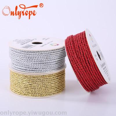 Gold and Silver Silk Three-Strand Rope