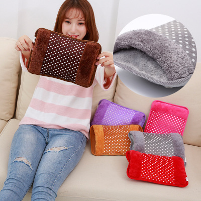 Electric hot water bottle water charge warm baby explosion-proof plush cloth warm water bag double hand
