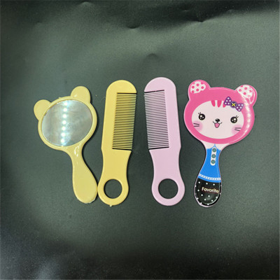Creative cartoon lovely mirror with comb handle small mirror small mirror comb gift