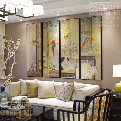 GB3010 deep parrot new Chinese style living room decoration painting modern living room