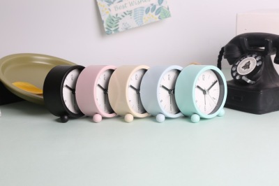 3-Inch round Metal Clock Candy Color Minimalist Creative Fashion Student Children Mute Alarm Clock Wholesale Customizable