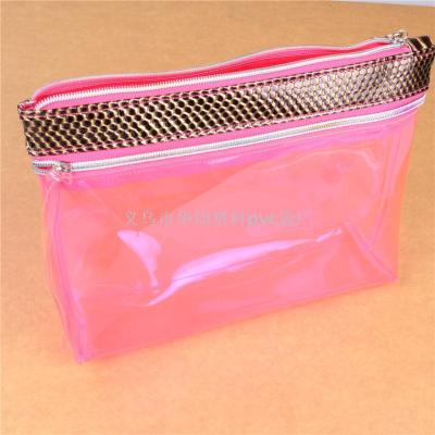 Manufacturer direct selling PVC bag zipper bag jewelry bag beads chain bag cosmetic bag
