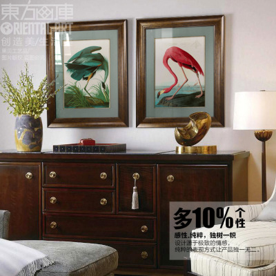 GB8010 love water ibis new Chinese decorative painting modern simple American bedroom hanging picture flamingo