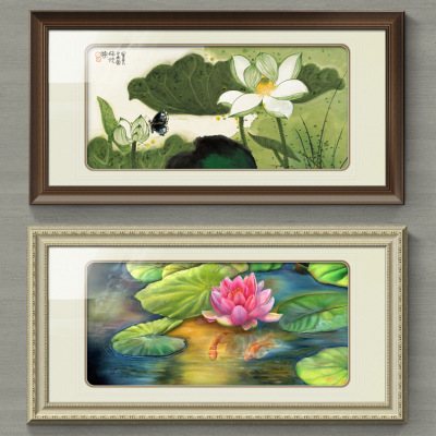 GB8010 yongnian lotus open a fresh and elegant living room large decorative picture of the American european-style
