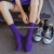 Socks manufacturer wholesale women's socks stacked socks vintage two-needle solid color vertical bar socks