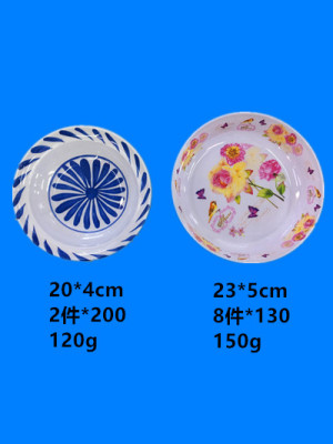 The blue bowl imitation of ceramic bowl a large number of spot inventory low-price treatment of the blue rice decal bowl