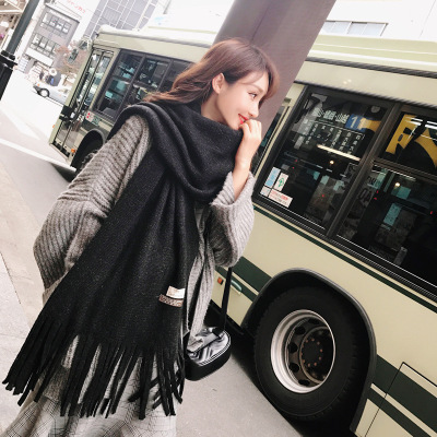 Women's Scarf 2018 Winter Korean Style Versatile Cashmere Shawl Dual-Use Student Female Long Thickened Warm Scarf