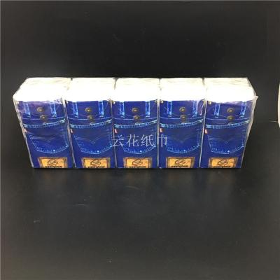 Jeans Handkerchief Tissue Foreign Trade Cabinet Paper 3-Layer Raw Wood Pulp Standard Bag