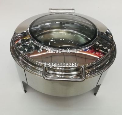 Stainless Steel Visual Hydraulic Full Flip round Buffet Stove Thermal Insulation Heating Electrothermal Furnace Hotel Dining Stove