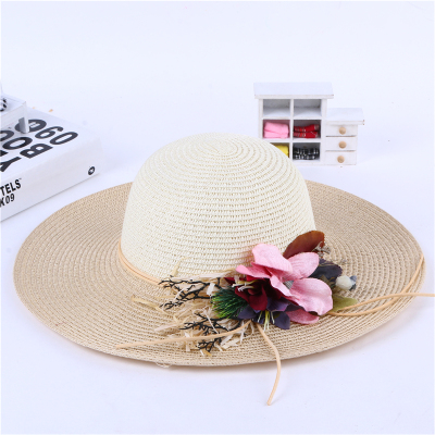 Beach hat female summer Korean version of joker mask face straw summer seaside outing sunshade appears big hat hat