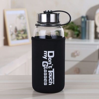 H59-8079 Sports Bottle Large Capacity Glass Cup Car Mug Portable Creative Glass Cup 1000ml