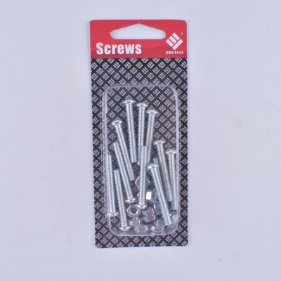 Hardware fasteners blister pack 24pcs machine screw and nut set M4*30