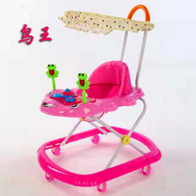 Bird king baby walker multi-function anti-roll baby buggy children can be pushed by hand to sit with folding roof