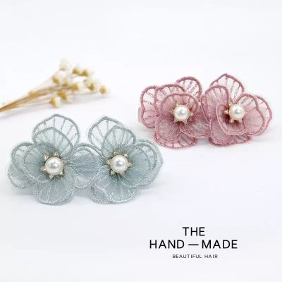 Korean hairpin hair flower hairpin sweet lady adult headwear jewelry twist clip pure hand sewing