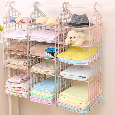 Folding Wardrobe Storage Rack Storage Rack Clothes Finishing Storage Rack Multi-Layer Shelf Dormitory Storage Hanging Bag Hanging