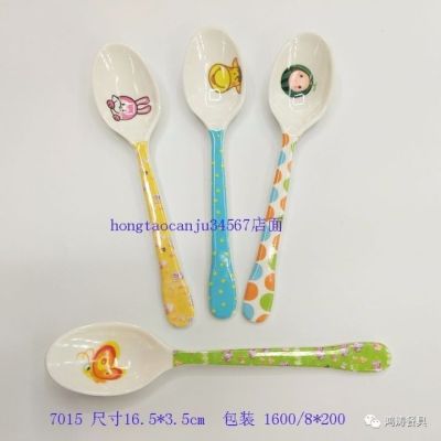 Wholesale melamine spoons children's cartoon spoons imitation porcelain spoons