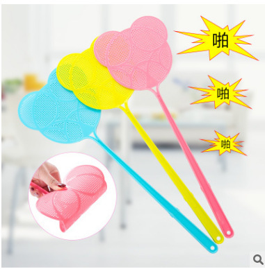 Summer Plastic Fly Swatter Mosquito Swatter Mesh Long Handle Manual Fly Swatter Flies Mosquito Swatter