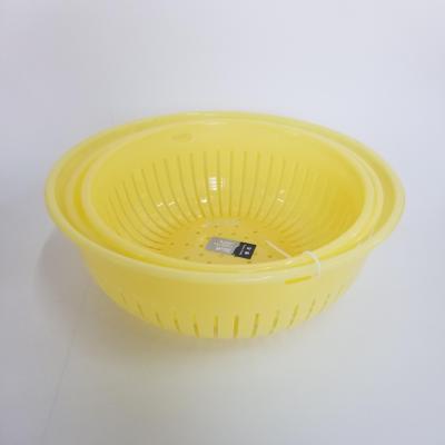 Three - piece plastic basket round washing basket fruit and vegetable screen